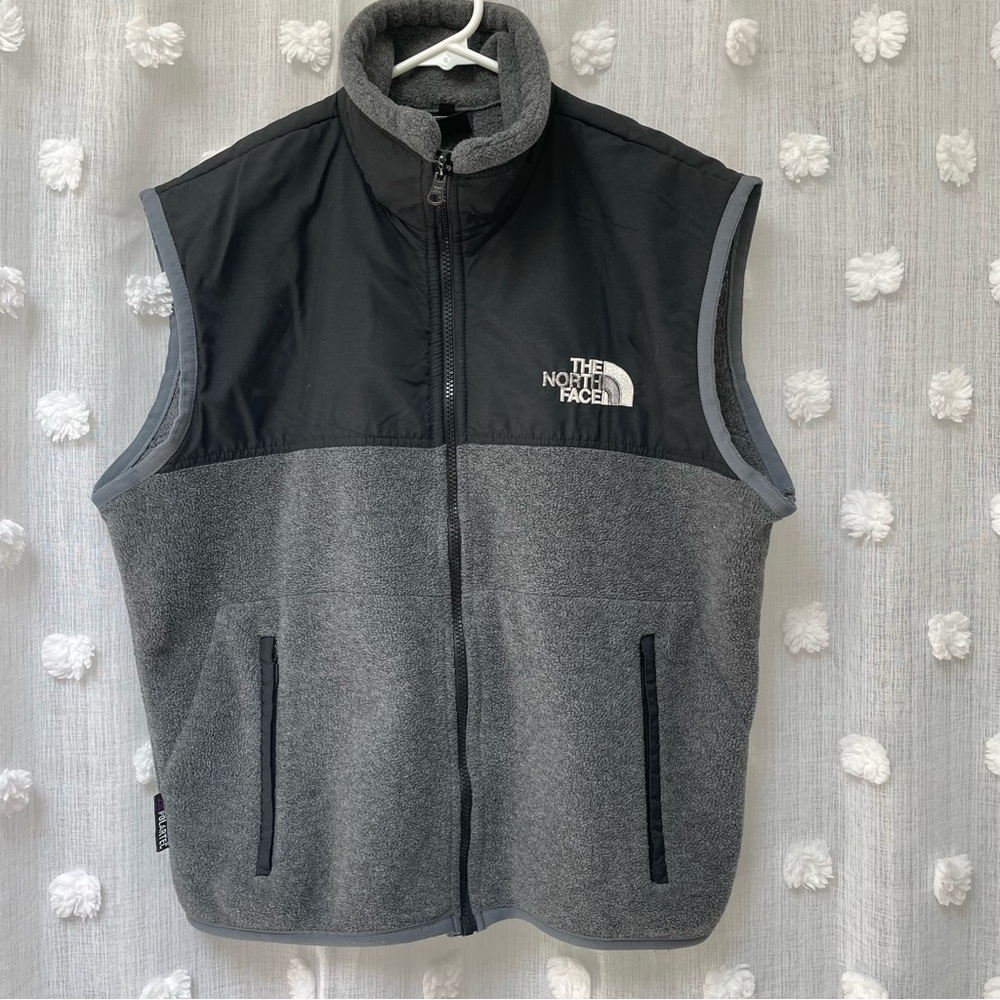 North Face Polartec vest, men’s Medium, gray/black